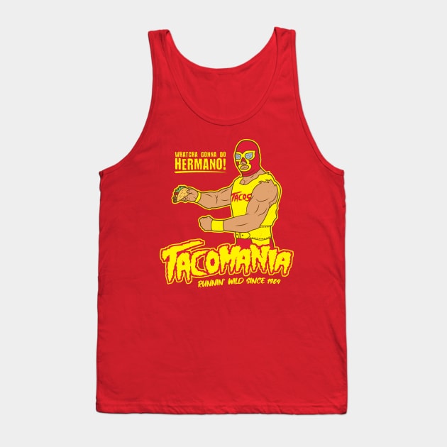 Tacos Luchador Cinco De Mayo Tacomania Tank Top by Wasabi Snake